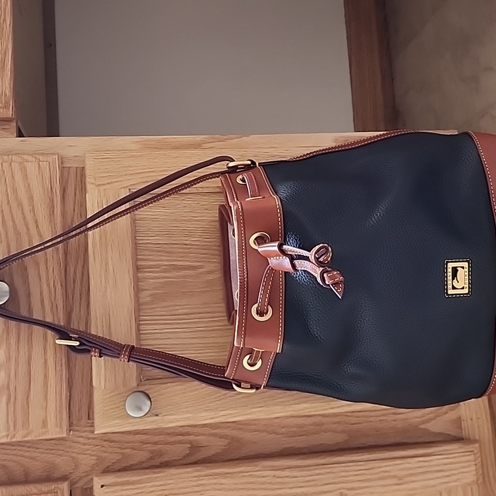 Dooney and Bourke Black & Cognac  Women's Bucket Bag